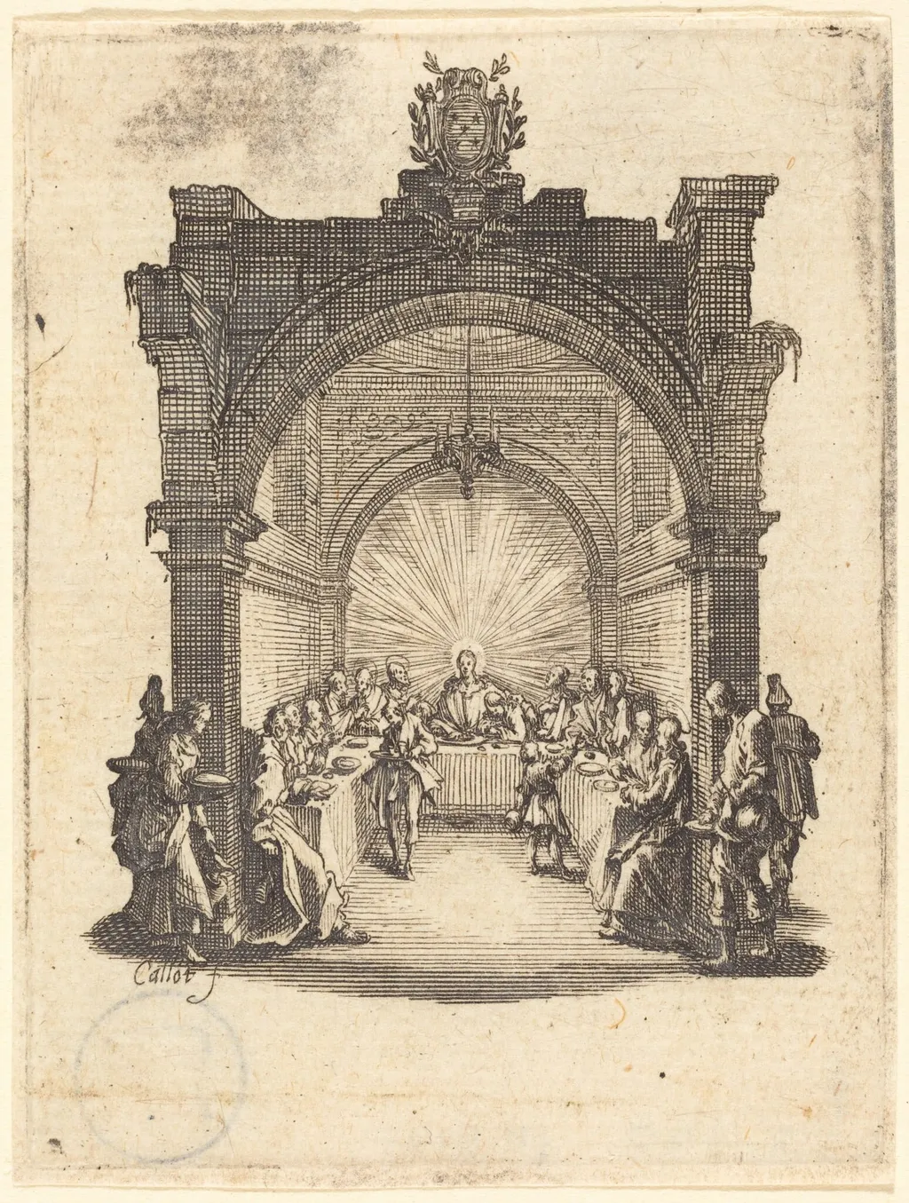 The Last Supper, by Jacques Callot, ink, 1624