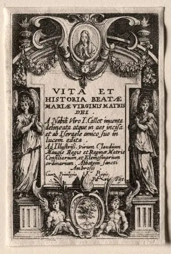 The Life of the Virgin:  Frontispiece, by Jacques Callot