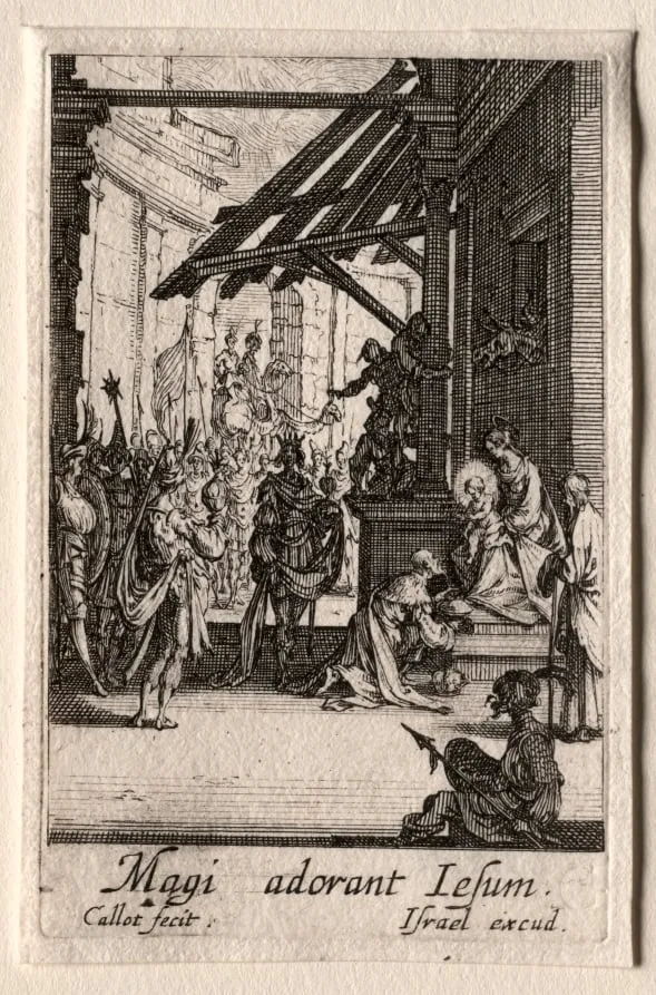 The Life of the Virgin: The Adoration of the Magi, by Jacques Callot, 1634