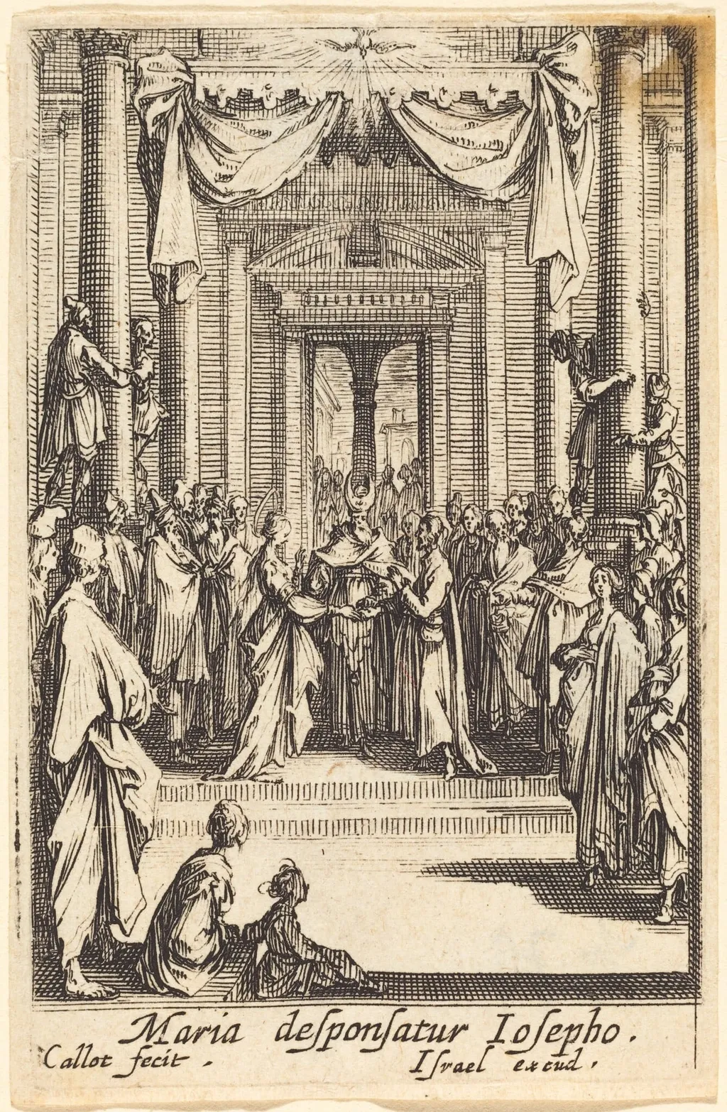 The Marriage of the Virgin, by Jacques Callot, ink, 1634