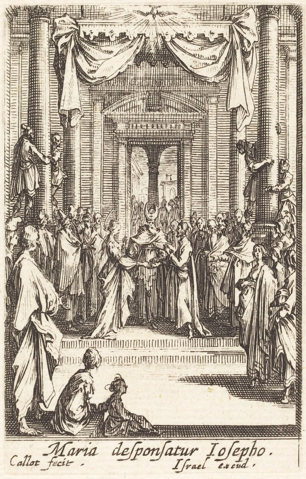 The Marriage of the Virgin, by Jacques Callot, ink, 1634