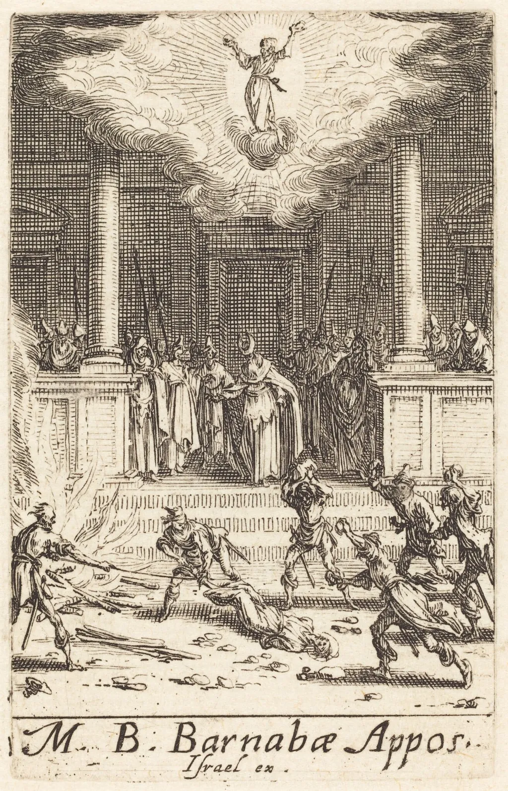 The Martyrdom of Saint Barnabas, by Jacques Callot, ink, 1634