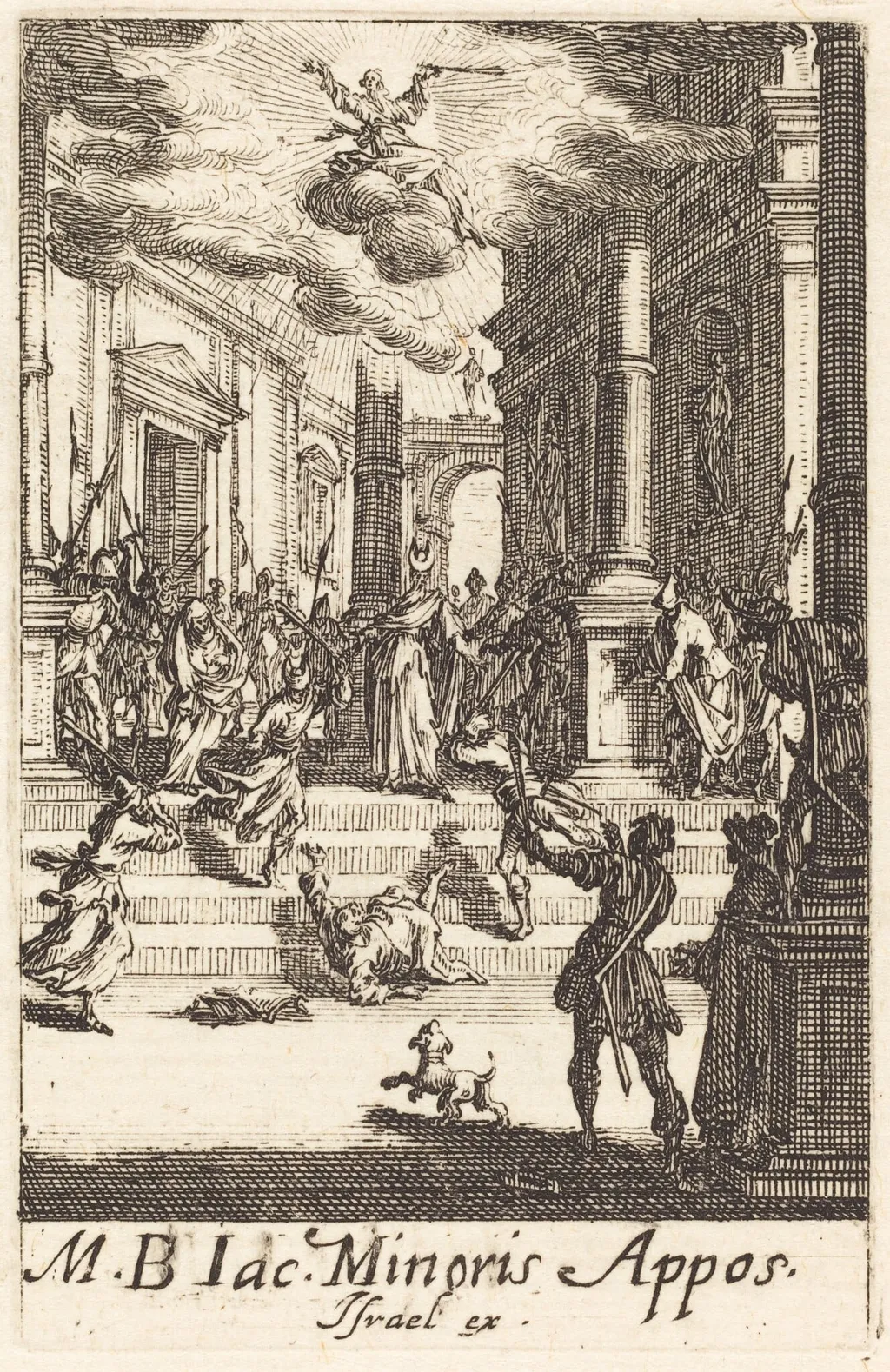 The Martyrdom of Saint James Minor, by Jacques Callot, ink, 1634