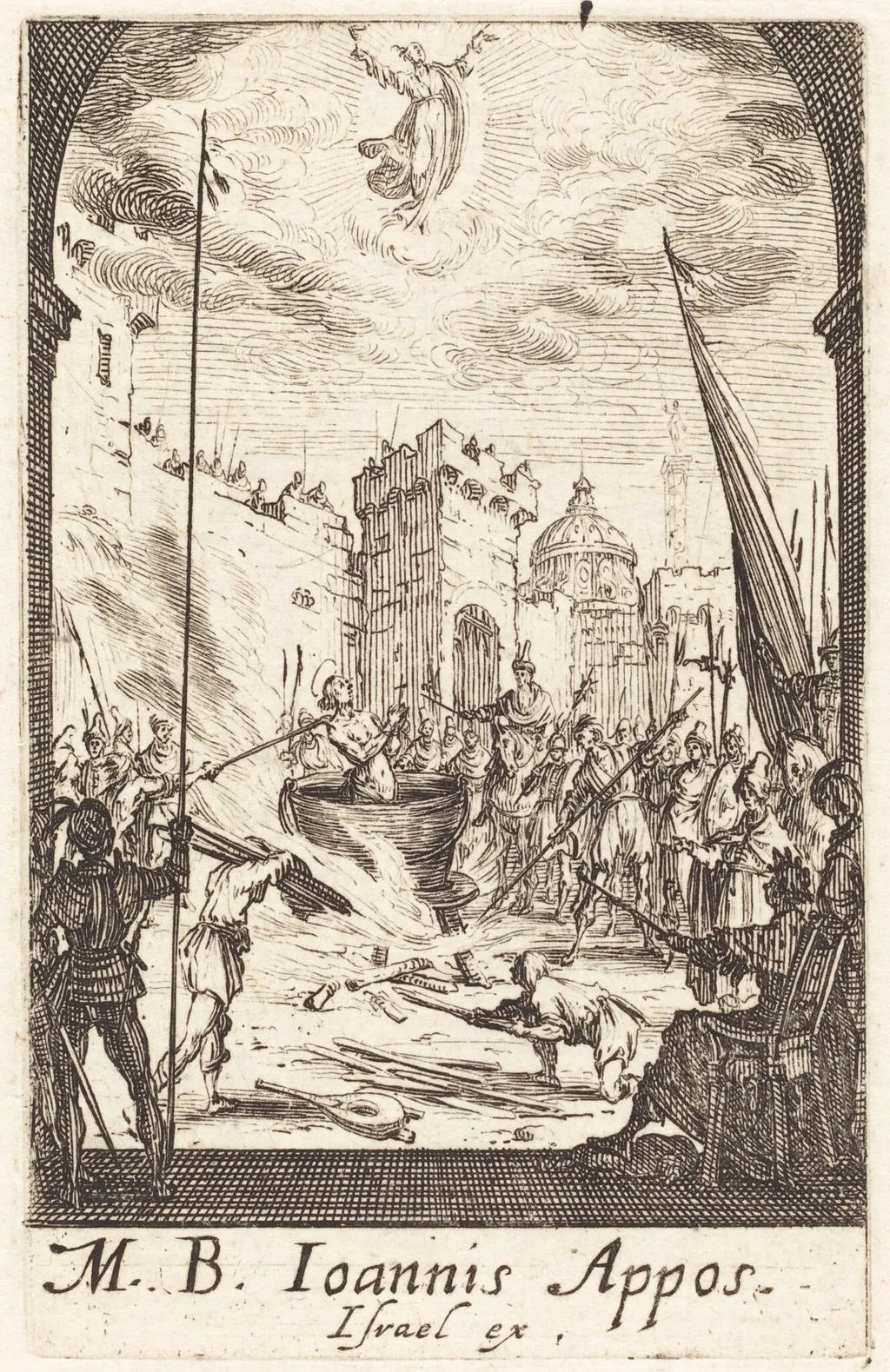 The Martyrdom of Saint John the Evangelist, by Jacques Callot, ink, 1634
