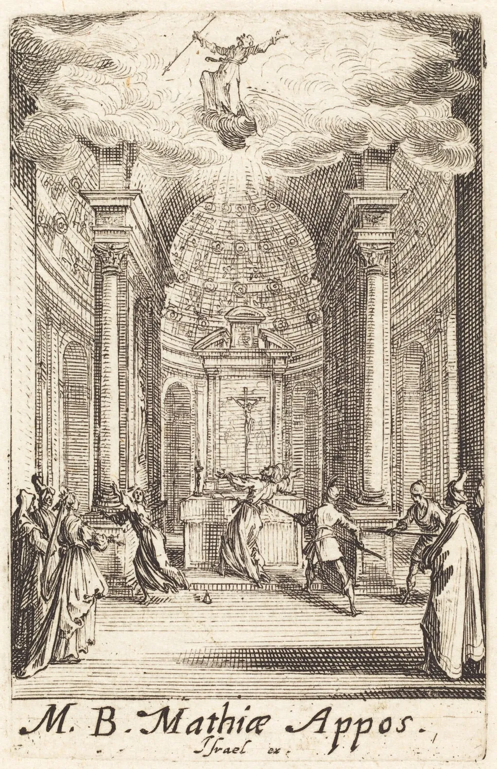 The Martyrdom of Saint Matthias, by Jacques Callot, ink, 1634