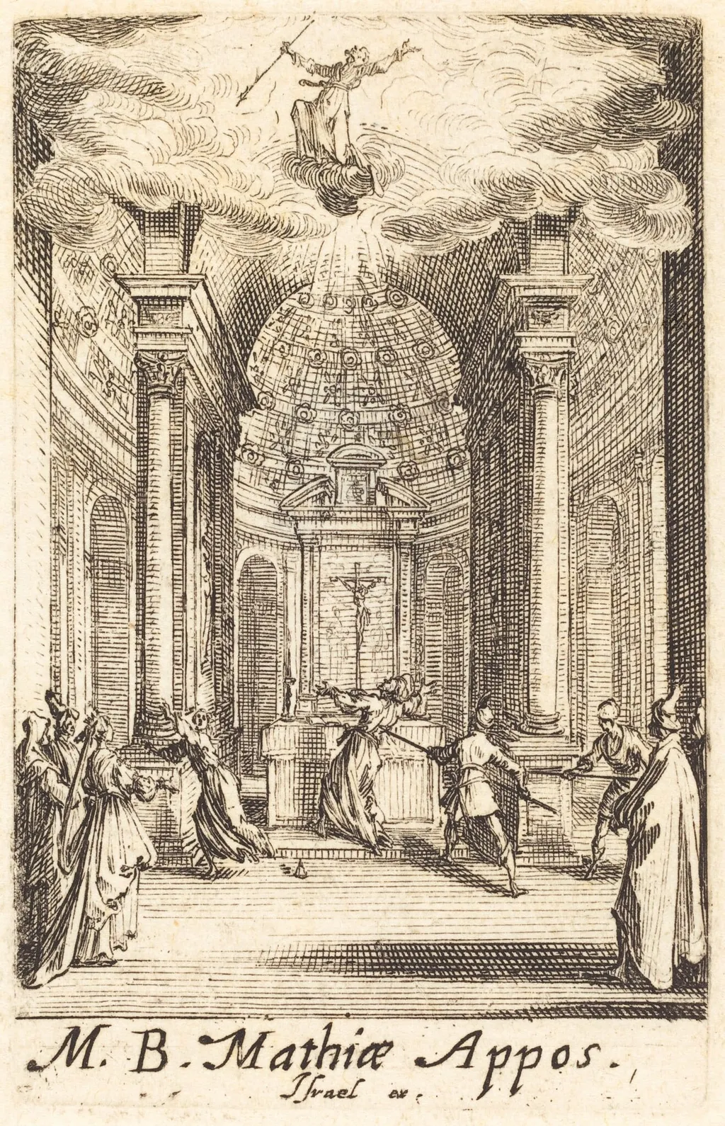 The Martyrdom of Saint Matthias, by Jacques Callot, ink, 1634