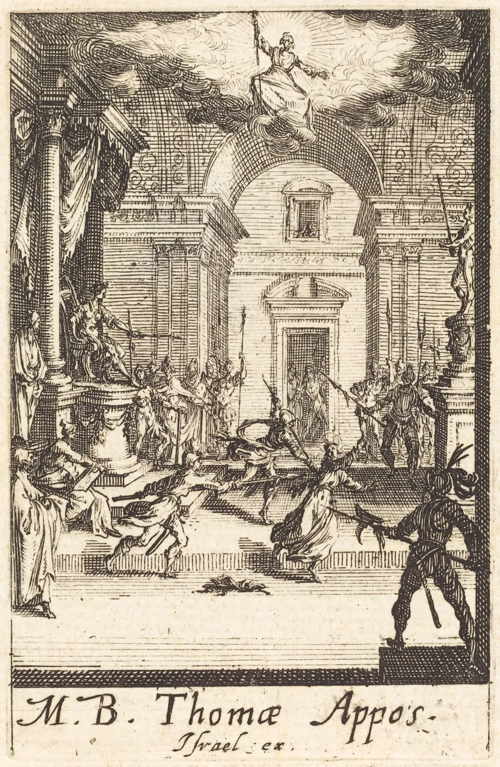 The Martyrdom of Saint Thomas, by Jacques Callot, ink, 1634