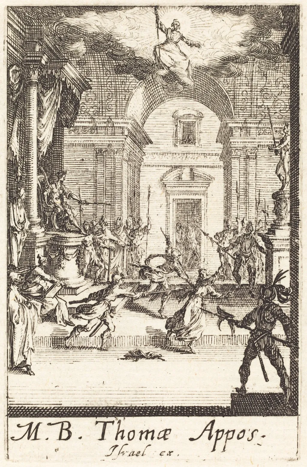 The Martyrdom of Saint Thomas, by Jacques Callot, ink, 1634