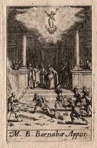 The Martyrdom of the Apostles:  St. Barnabas, by Jacques Callot