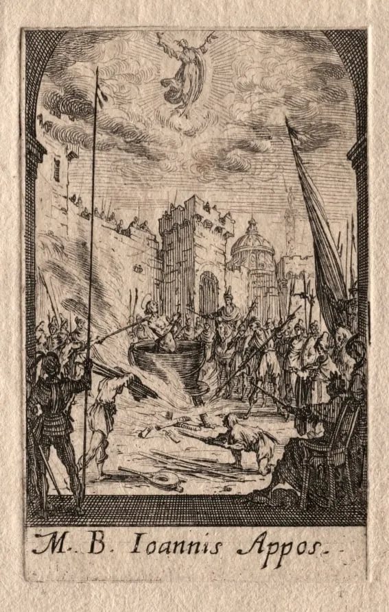 The Martyrdom of the Apostles: St. John the Evangelist, by Jacques Callot, 1632