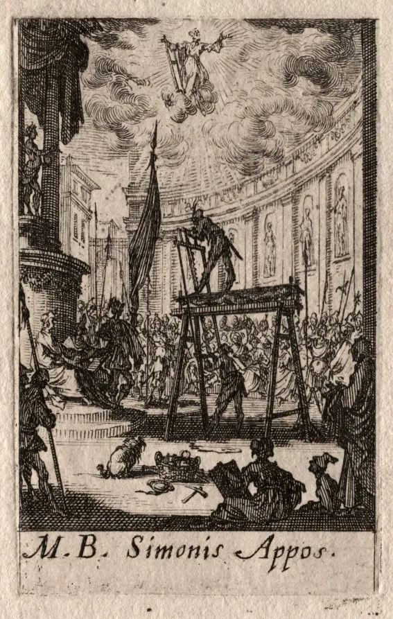 The Martyrdom of the Apostles: St. Simon, by Jacques Callot, 1632