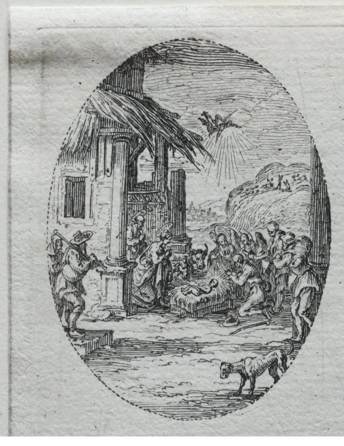 The Mysteries of the Passion: The Adoration of the Shepherds, by Jacques Callot, 1631