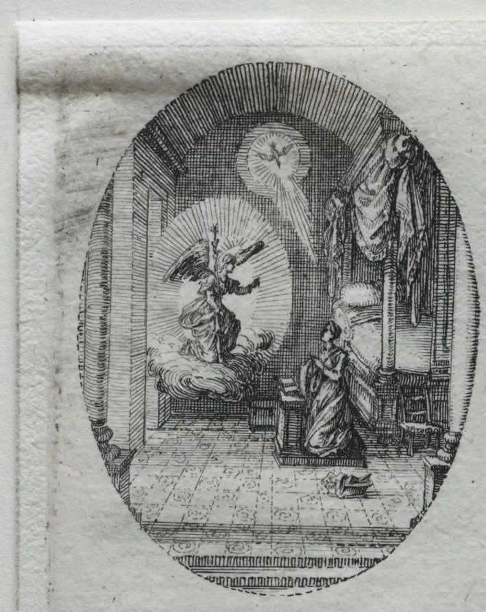 The Mysteries of the Passion: The Annunciation, by Jacques Callot, 1631