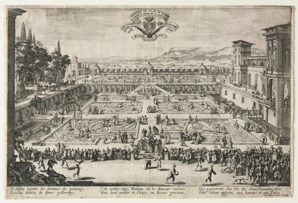 The Palace Gardens at Nancy, by Jacques Callot, 1625