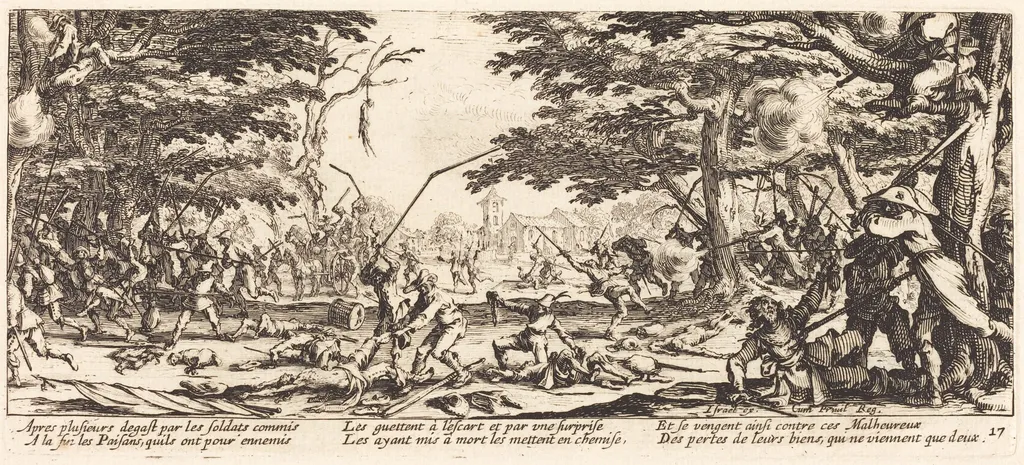 The Peasants Avenge Themselves, by Jacques Callot, ink, 1633