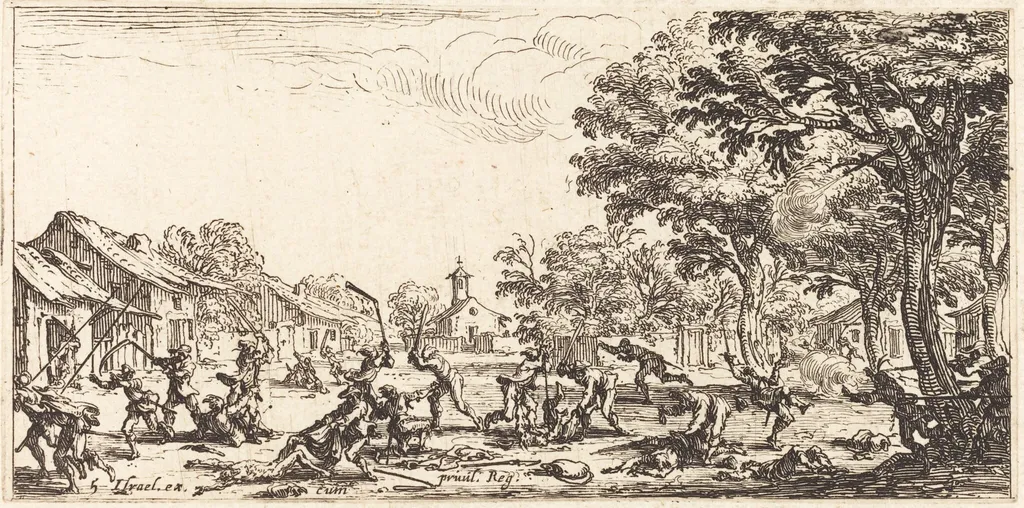 The Peasants' Revenge, by Jacques Callot, ink, 1633