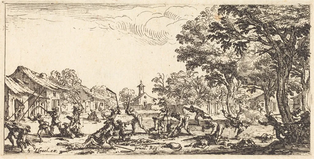 The Peasants' Revenge, by Jacques Callot, ink, 1633