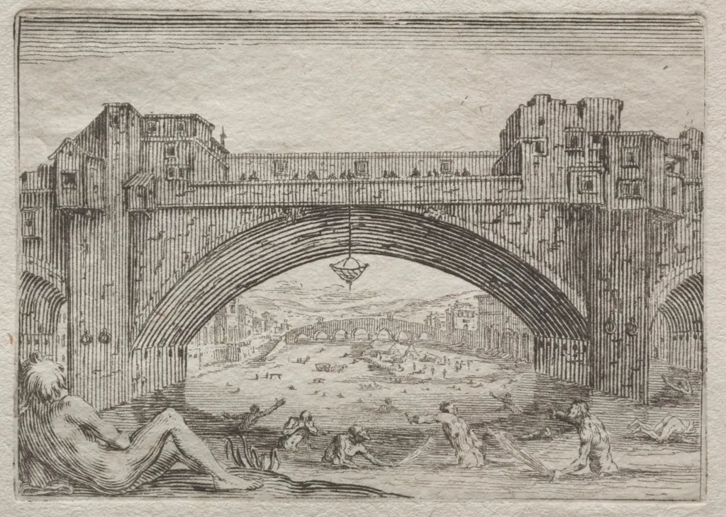 The Ponte Vecchio, Florence, by Jacques Callot, 1622