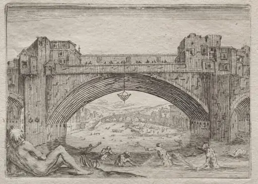 The Ponte Vecchio, Florence, by Jacques Callot