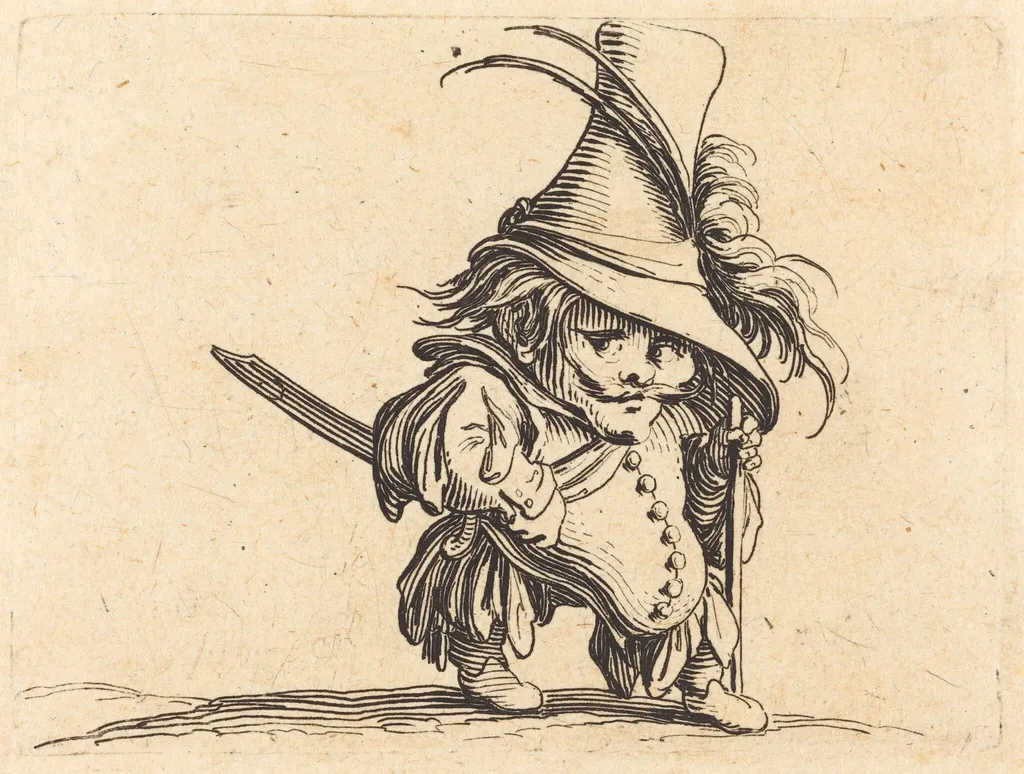 The Potbellied Man with the Tall Hat, by Jacques Callot, ink, 1622