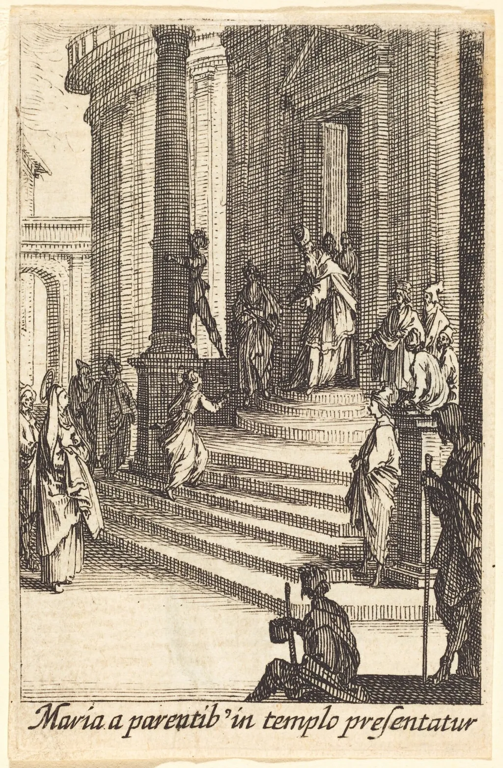 The Presentation of the Virgin, by Jacques Callot, ink, 1634
