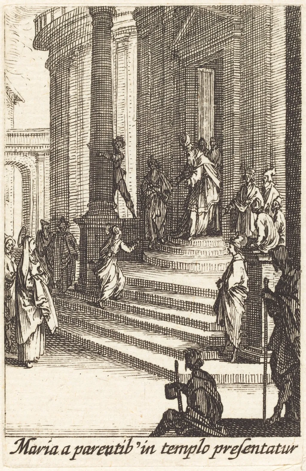 The Presentation of the Virgin, by Jacques Callot, ink, 1634