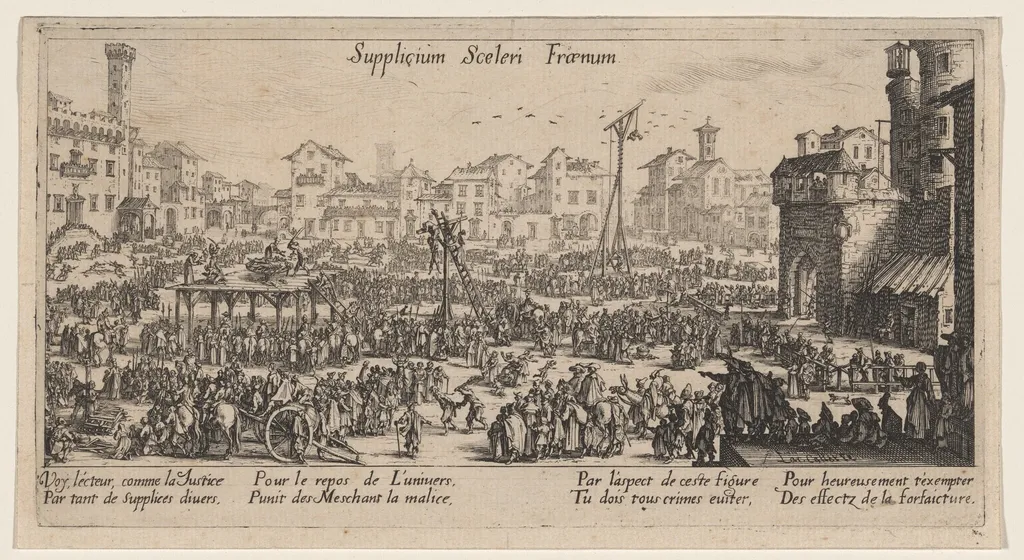 The Punishments, by Jacques Callot, ink, 1629