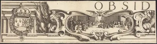 The Siege of La Rochelle [plate 1 of 16;  set comprises 1952.8.97-112], by Jacques Callot