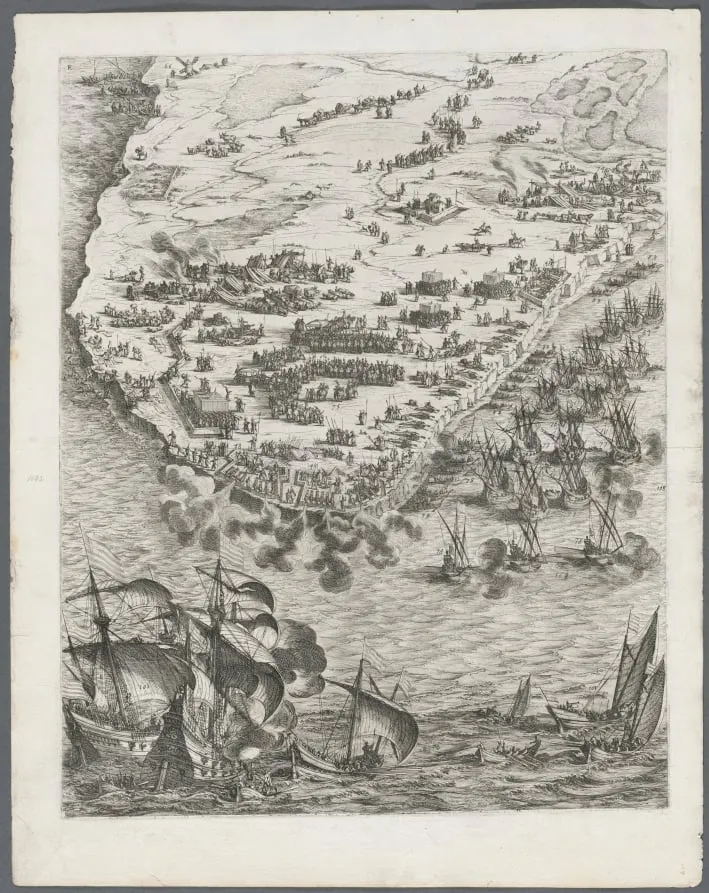 The Siege of La Rochelle: Plate 10, by Jacques Callot, 1629