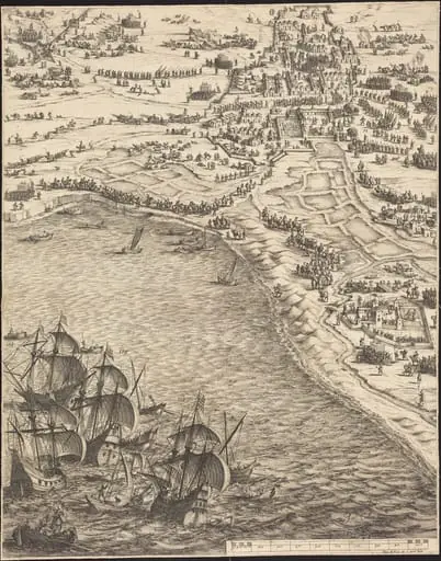 The Siege of La Rochelle [plate 12 of 16; set comprises 1952.8.97-112], by Jacques Callot