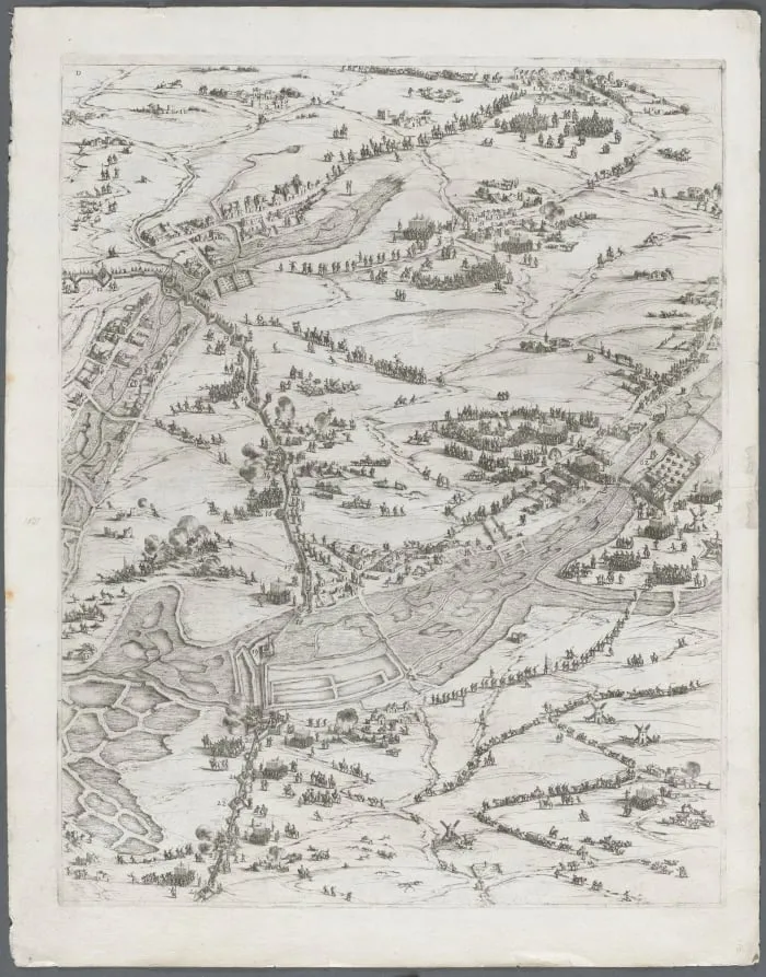 The Siege of La Rochelle: Plate 7, by Jacques Callot, 1629