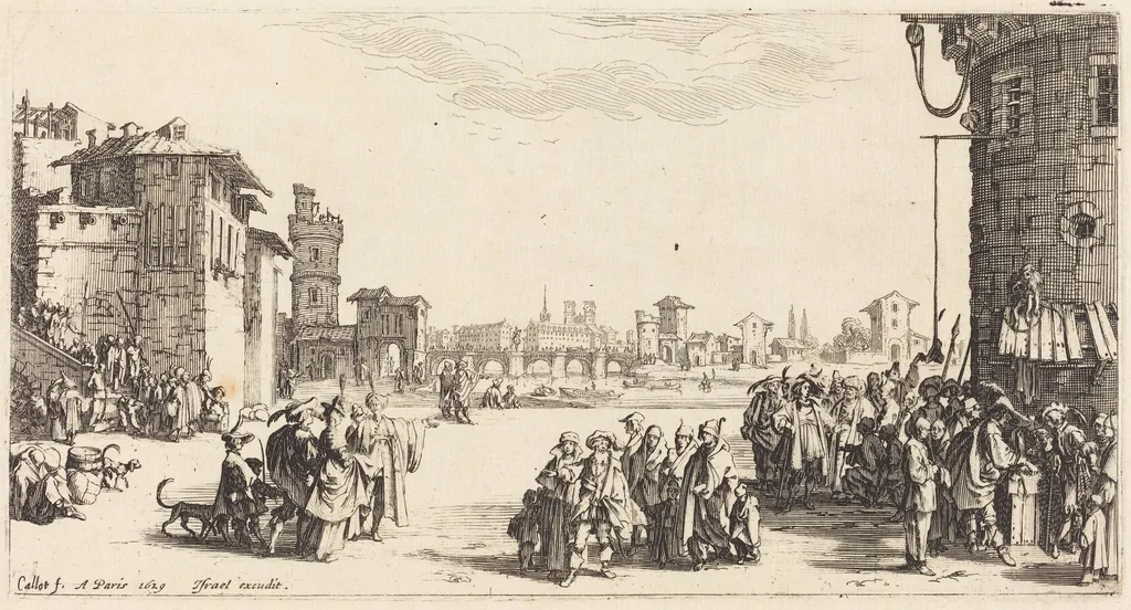 The Slave Market, by Jacques Callot, ink, 1629