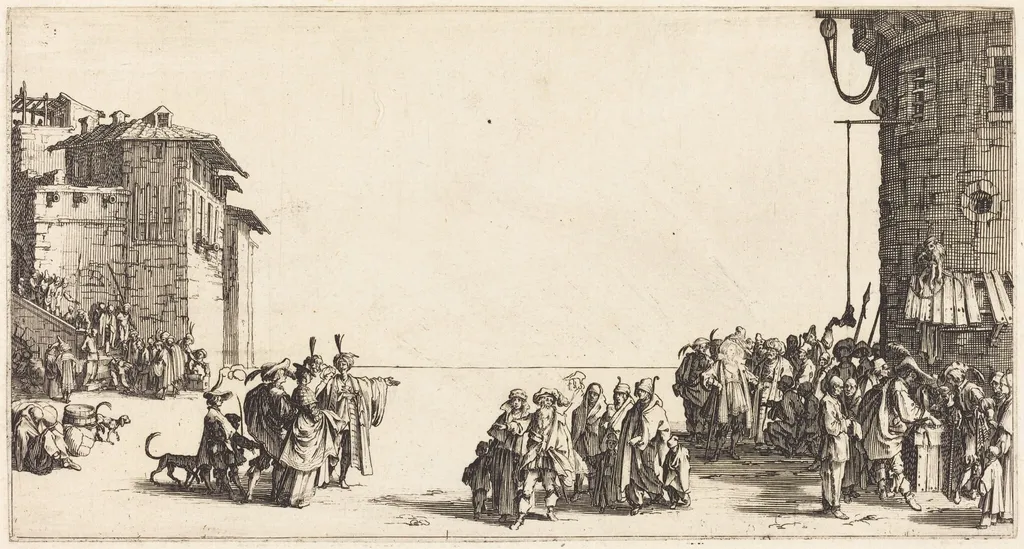 The Slave Market, by Jacques Callot, ink, 1620