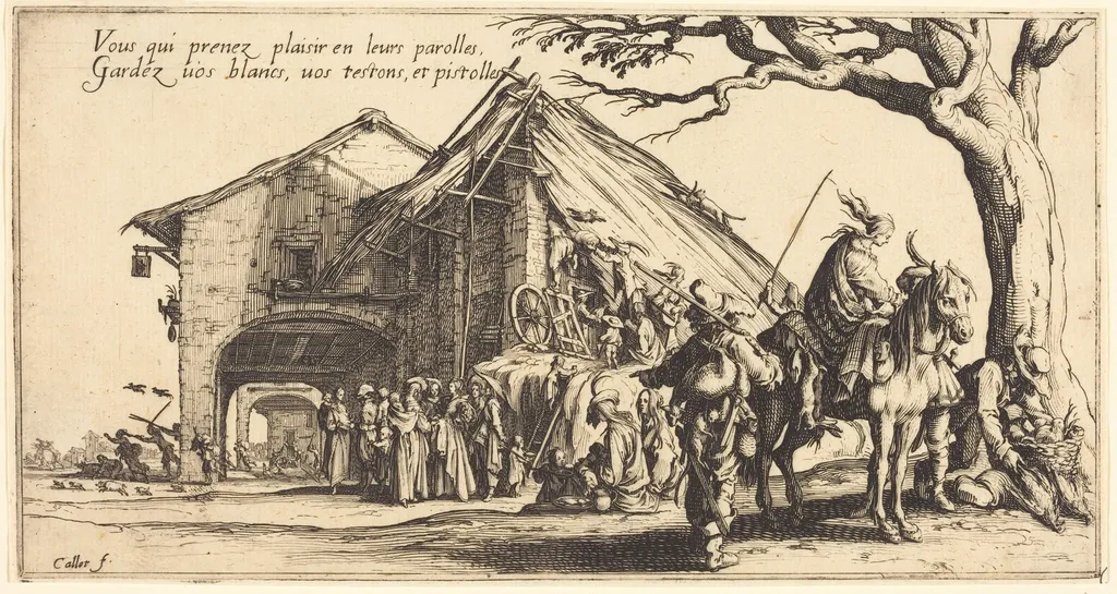 The Stopping Place, by Jacques Callot, ink, 1621