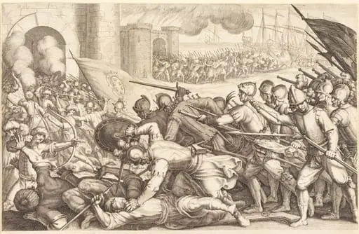 The Troops Forcing the Gate of a Town