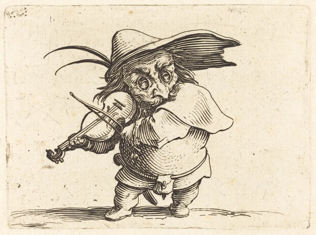 The Violin Player, by Jacques Callot, ink, 1622
