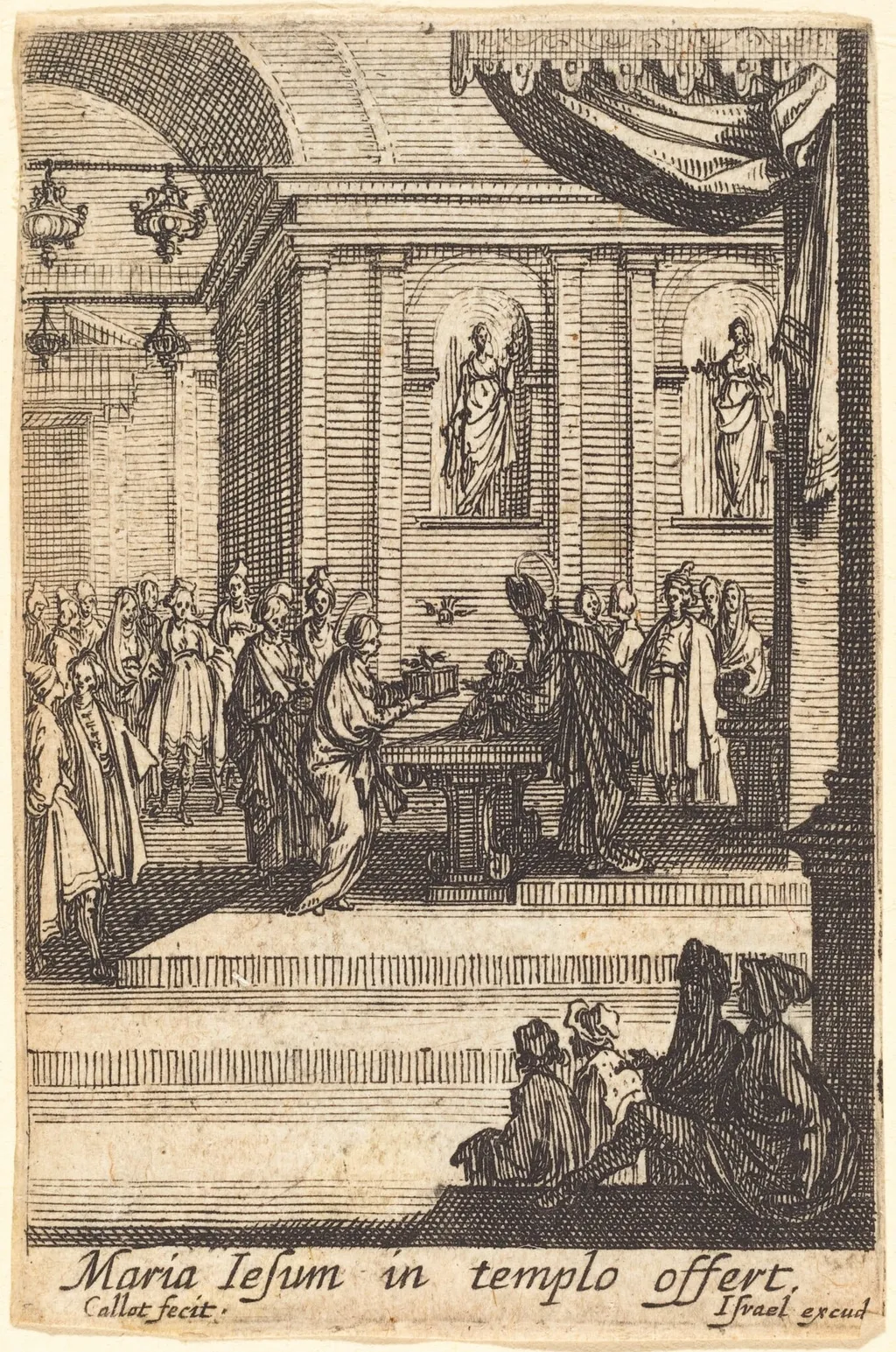 The Virgin Presents Jesus at the Temple, by Jacques Callot, ink, 1634
