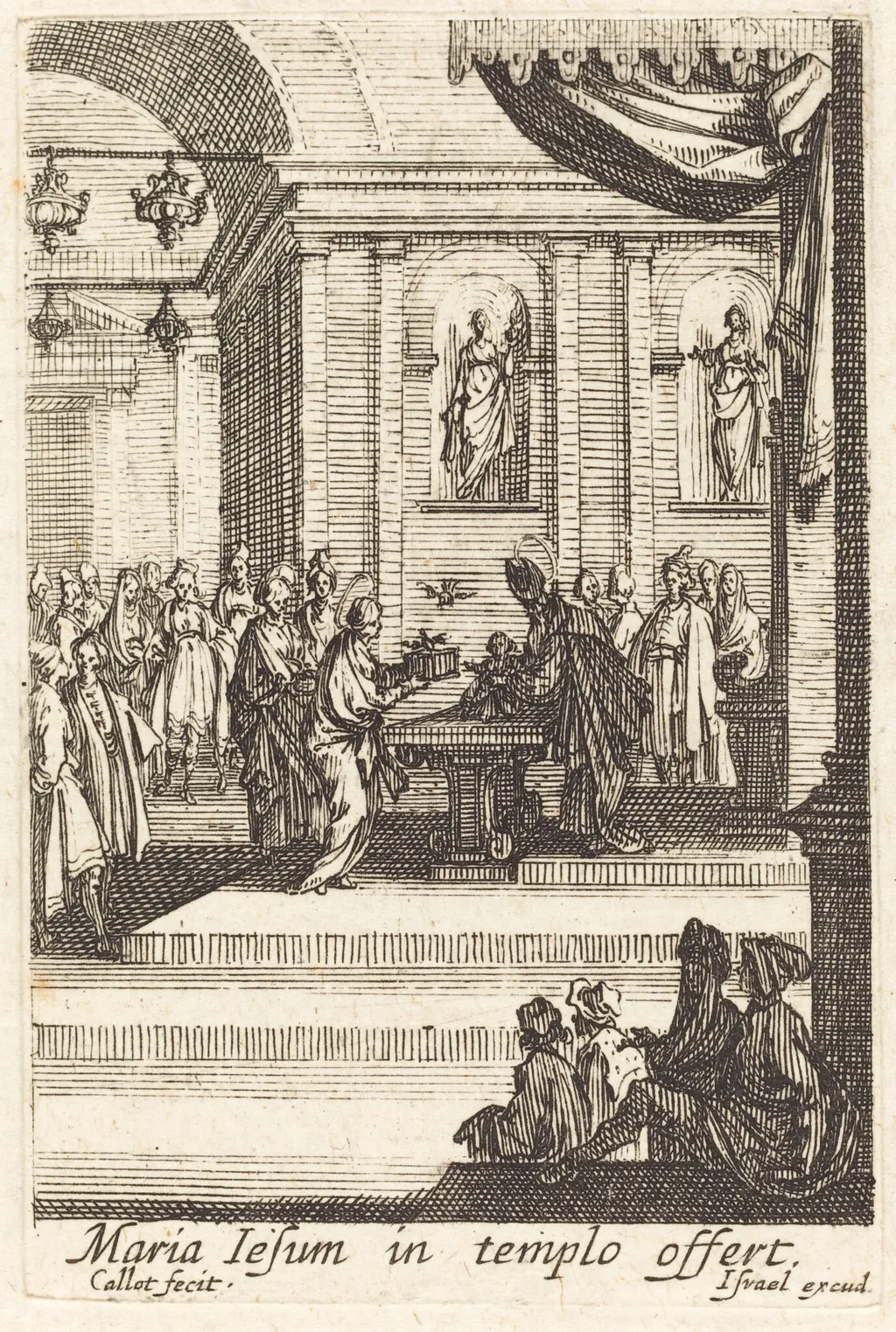 The Virgin Presents Jesus at the Temple, by Jacques Callot, ink, 1634