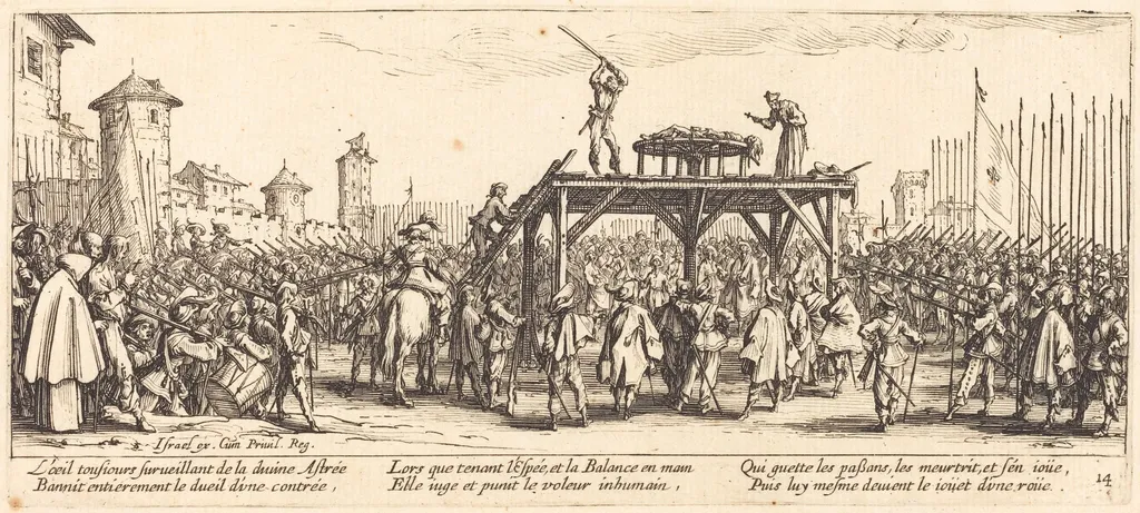 The Wheel, by Jacques Callot, ink, 1633
