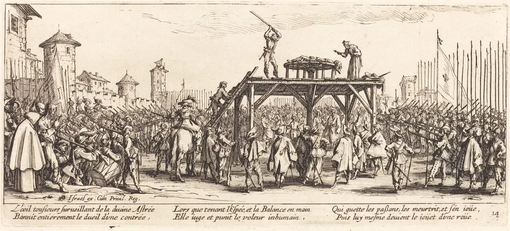 The Wheel, by Jacques Callot, ink, 1633