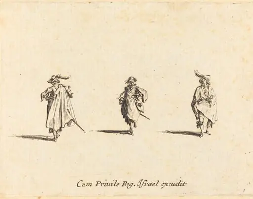 Three Gentlemen, by Jacques Callot