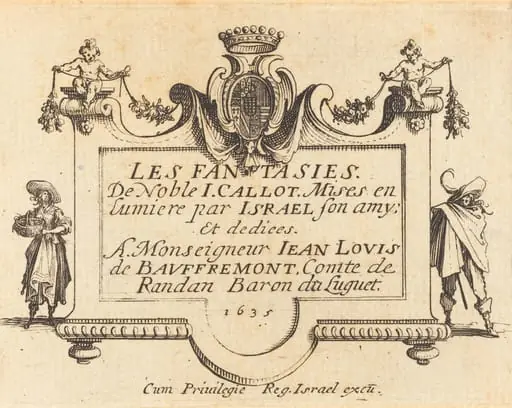 Title Page for "The Fantasies", by Jacques Callot