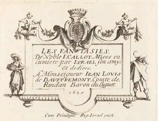 Title Page for "The Fantasies", by Jacques Callot