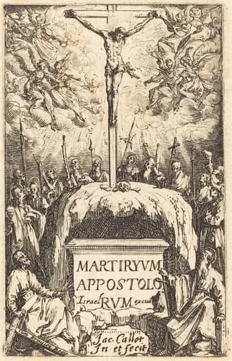 Title Page for "The Martyrdoms of the Apostles", by Jacques Callot
