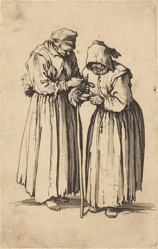 Two Beggar Women, by Jacques Callot