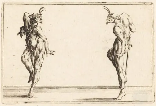 Two Pantaloons Dancing, by Jacques Callot