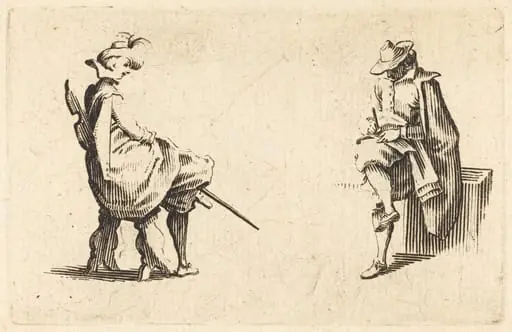 Two Seated Figures, by Jacques Callot
