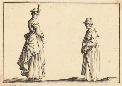 Two Women in Profile, by Jacques Callot
