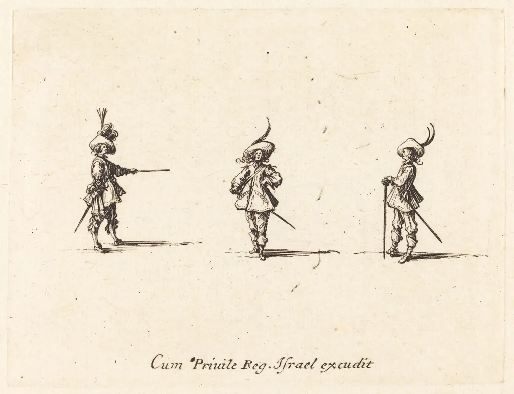 Unarmed Drill, by Jacques Callot, ink, 1634