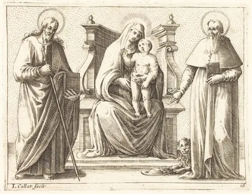 Virgin and Child with Saints James and Jerome, by Jacques Callot